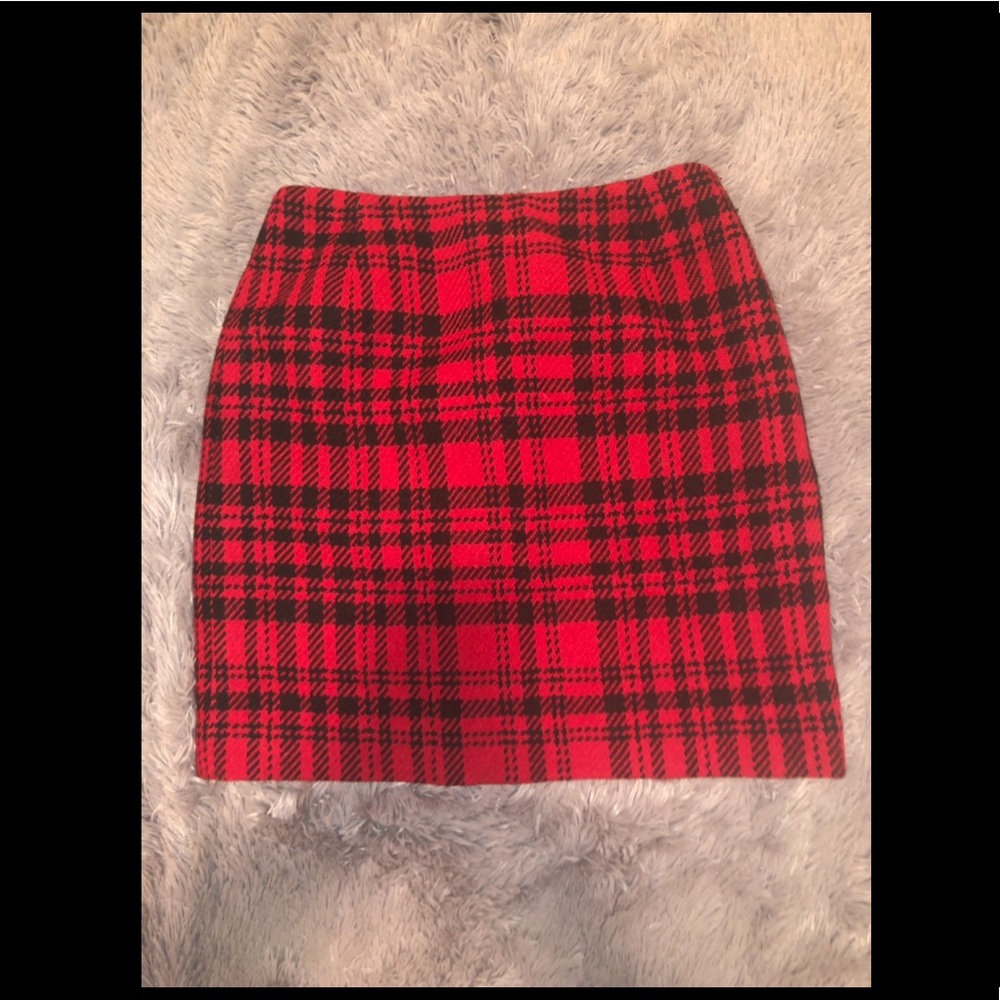 Eddie Bauer Red & Black Plaid Miniskirt